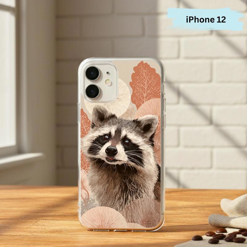 Kawaii Meme Raccoon Boho Bloom Portrait Phone Case IPhone