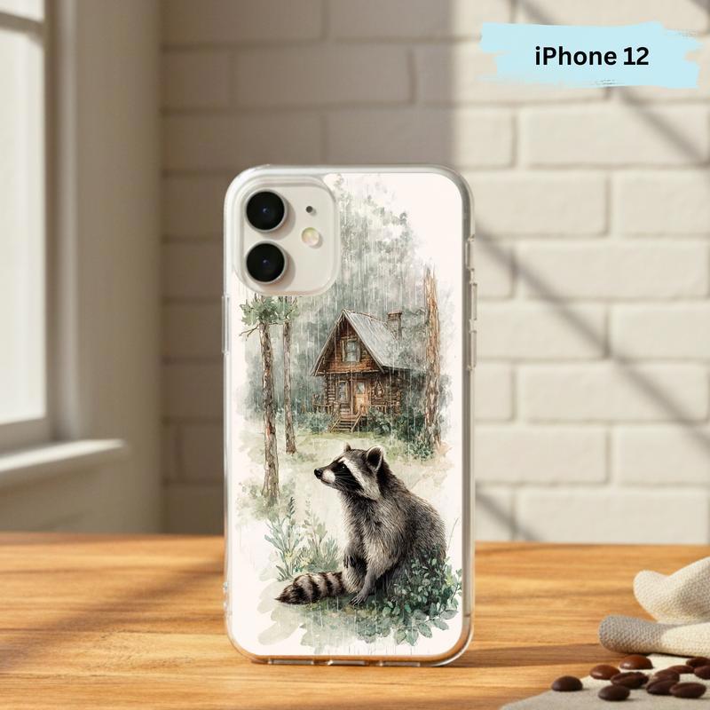 Vintage Rainbow Rainy Day Raccoon Mood Phone Case IPhone