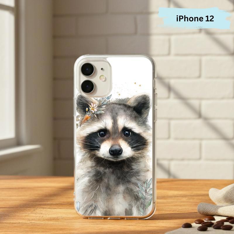 Watercolor Gentle Baby Raccoon Phone Case IPhone