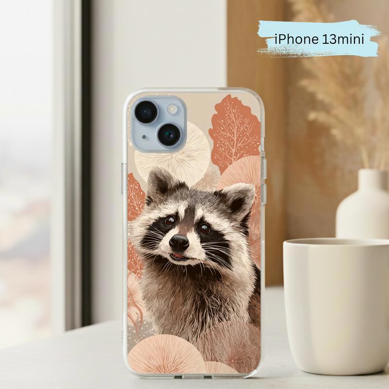 Kawaii Meme Raccoon Boho Bloom Portrait Phone Case IPhone
