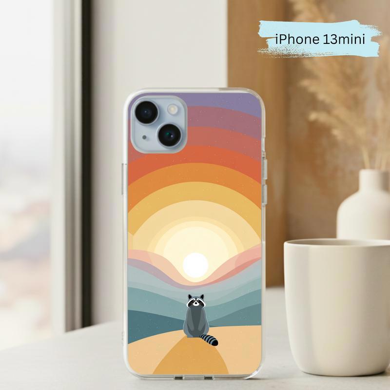Pastel Rainbow Raccoon With Dreamscape Phone Case IPhone Pastel Rainbow Raccoon With Dreamscape Phone Case IPhone