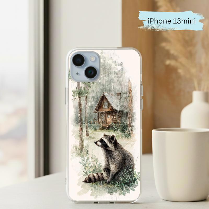 Vintage Rainbow Rainy Day Raccoon Mood Phone Case IPhone