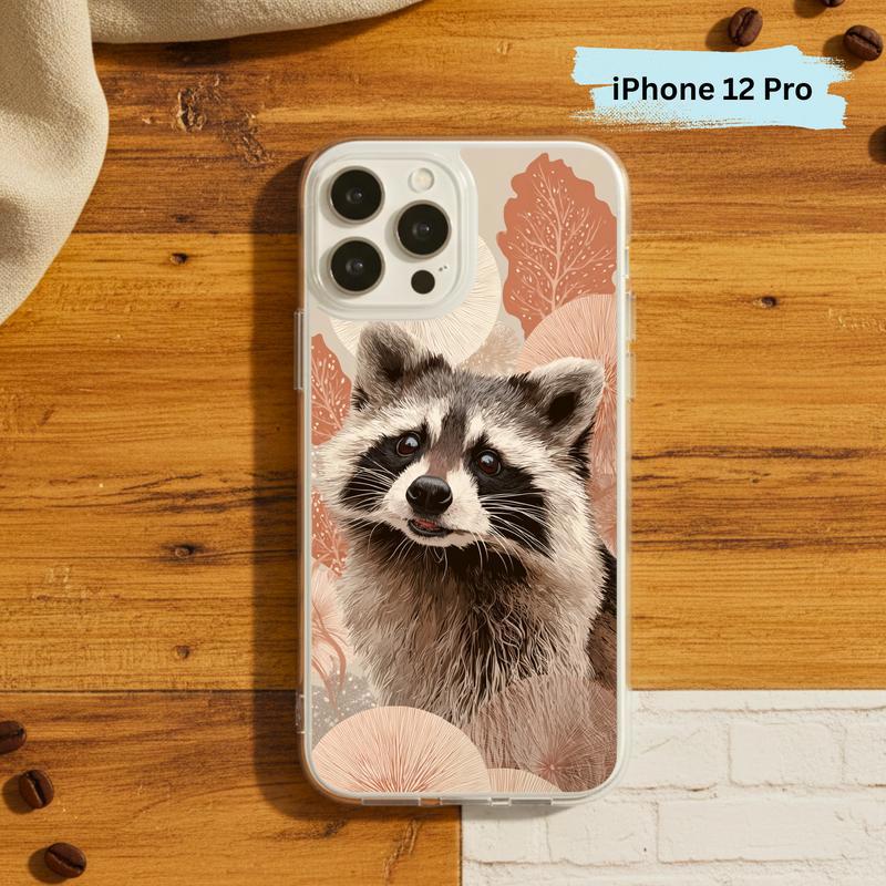 Kawaii Meme Raccoon Boho Bloom Portrait Phone Case IPhone