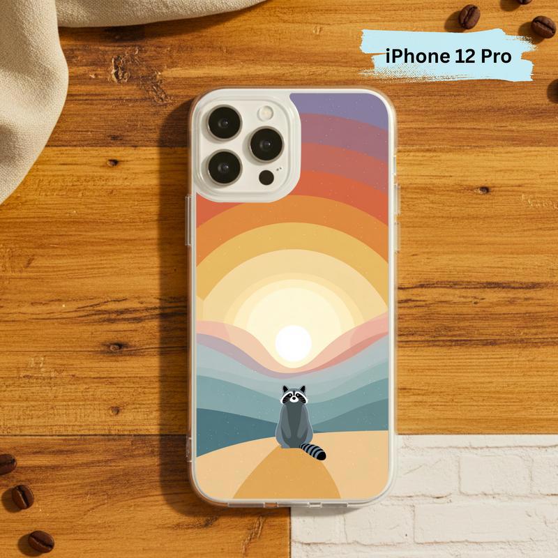 Pastel Rainbow Raccoon With Dreamscape Phone Case IPhone Pastel Rainbow Raccoon With Dreamscape Phone Case IPhone