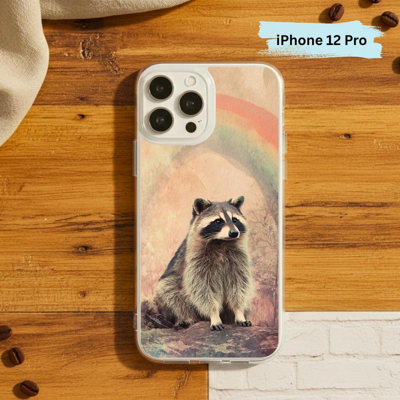 Rainbow Rainy Day Raccoon Vintage Calm Phone Case IPhone Rainbow Rainy Day Raccoon Vintage Calm Phone Case IPhone
