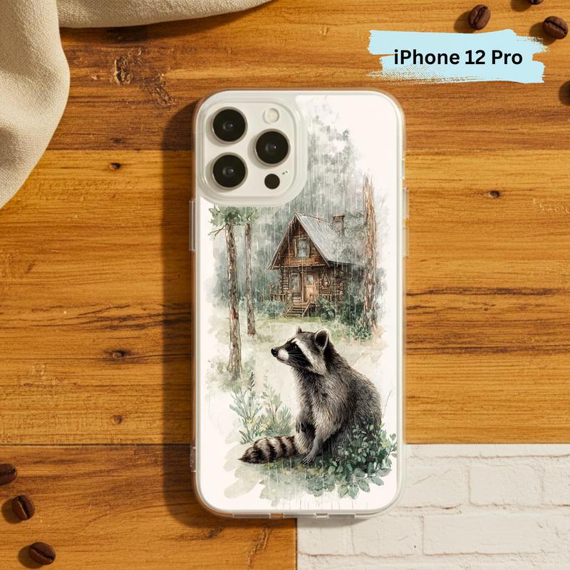 Vintage Rainbow Rainy Day Raccoon Mood Phone Case IPhone