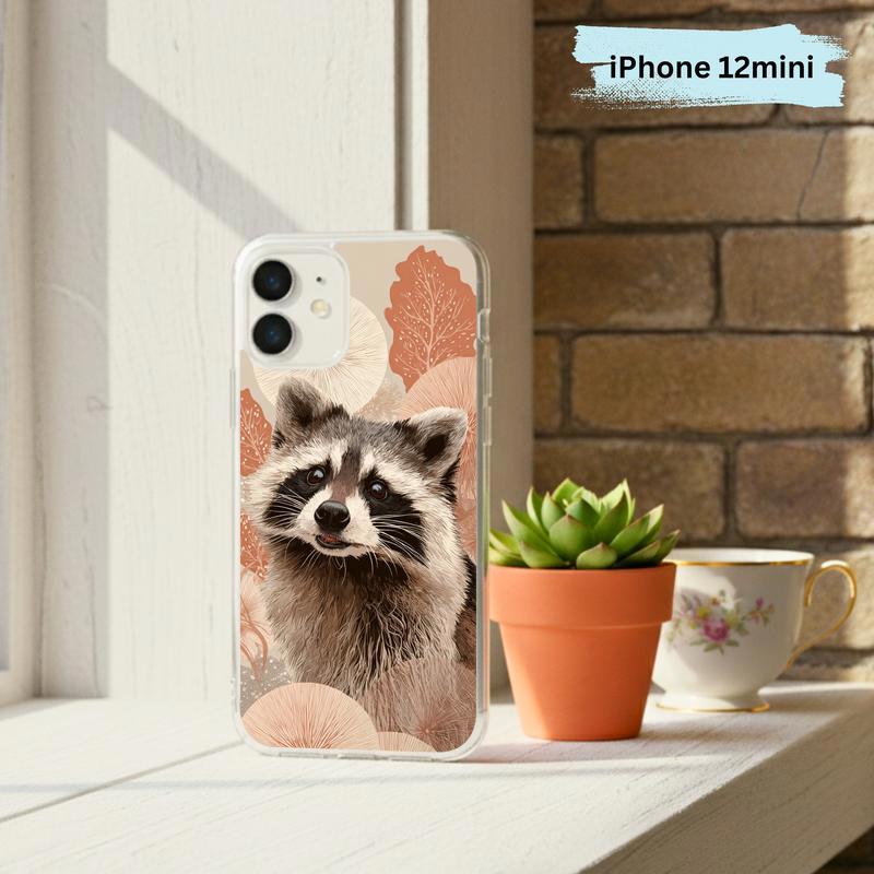 Kawaii Meme Raccoon Boho Bloom Portrait Phone Case IPhone