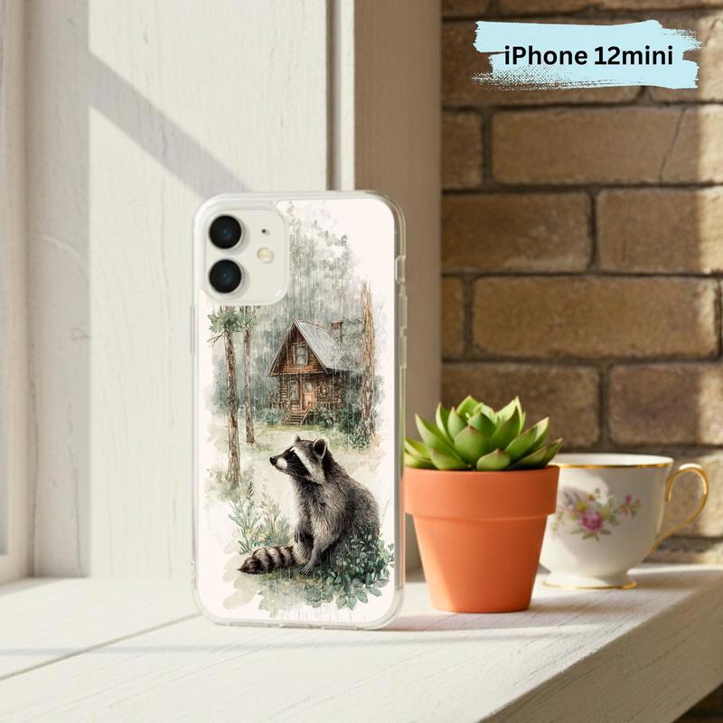Vintage Rainbow Rainy Day Raccoon Mood Phone Case IPhone