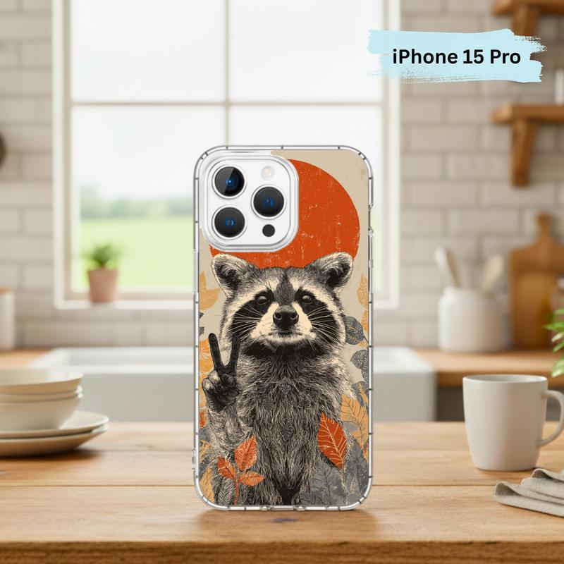 Hippy Roadside Raccoon Vintage Southern Raccoon Phone Case IPhone