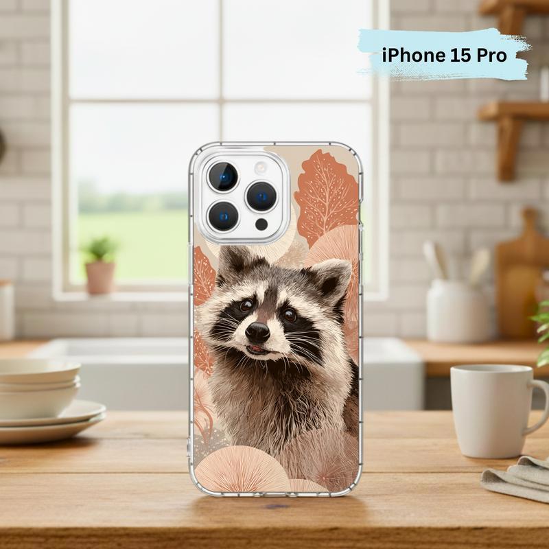 Kawaii Meme Raccoon Boho Bloom Portrait Phone Case IPhone