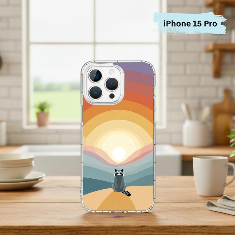 Pastel Rainbow Raccoon With Dreamscape Phone Case IPhone Pastel Rainbow Raccoon With Dreamscape Phone Case IPhone