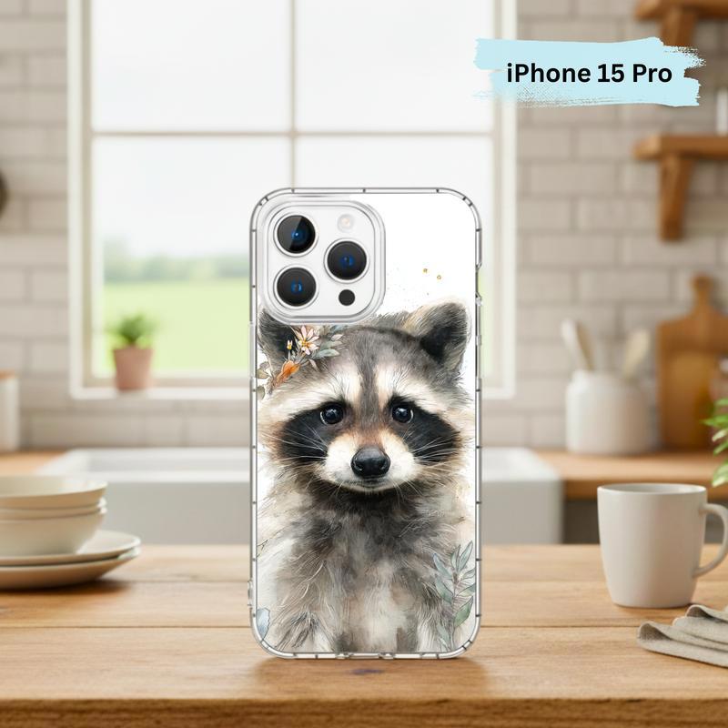 Watercolor Gentle Baby Raccoon Phone Case IPhone