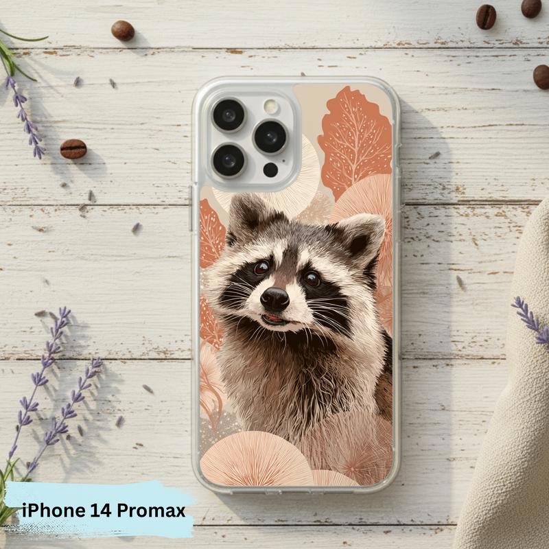 Kawaii Meme Raccoon Boho Bloom Portrait Phone Case IPhone