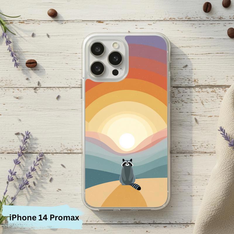 Pastel Rainbow Raccoon With Dreamscape Phone Case IPhone Pastel Rainbow Raccoon With Dreamscape Phone Case IPhone