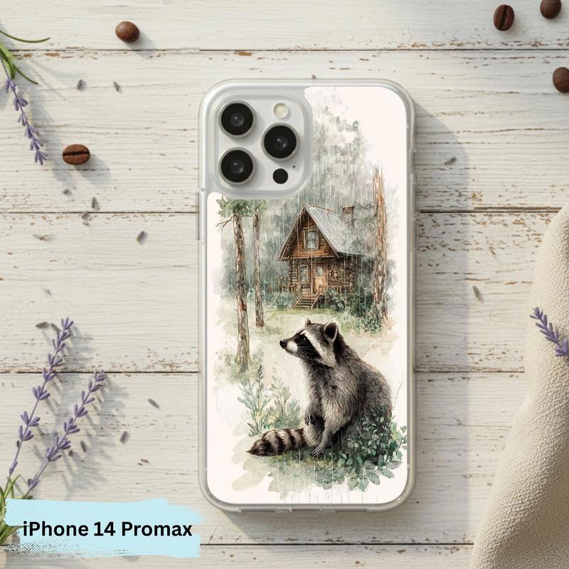 Vintage Rainbow Rainy Day Raccoon Mood Phone Case IPhone