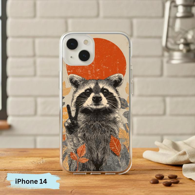 Hippy Roadside Raccoon Vintage Southern Raccoon Phone Case IPhone