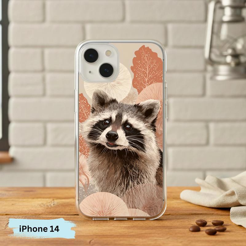 Kawaii Meme Raccoon Boho Bloom Portrait Phone Case IPhone