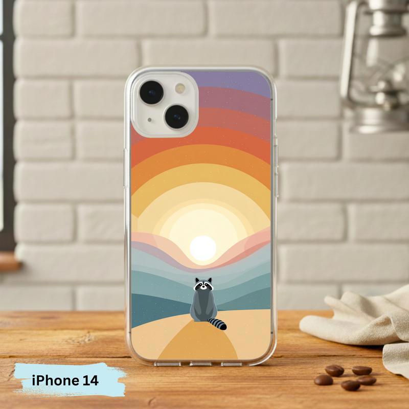 Pastel Rainbow Raccoon With Dreamscape Phone Case IPhone Pastel Rainbow Raccoon With Dreamscape Phone Case IPhone