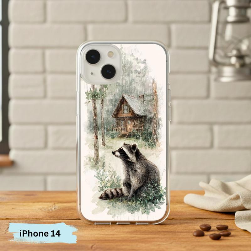 Vintage Rainbow Rainy Day Raccoon Mood Phone Case IPhone