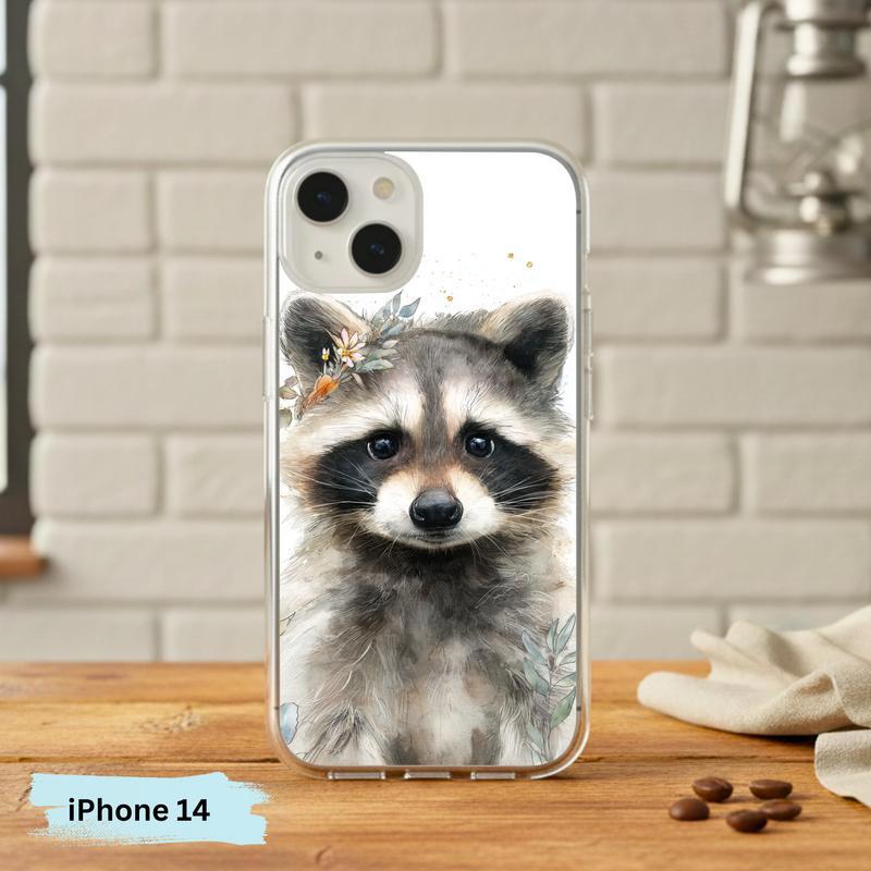 Watercolor Gentle Baby Raccoon Phone Case IPhone