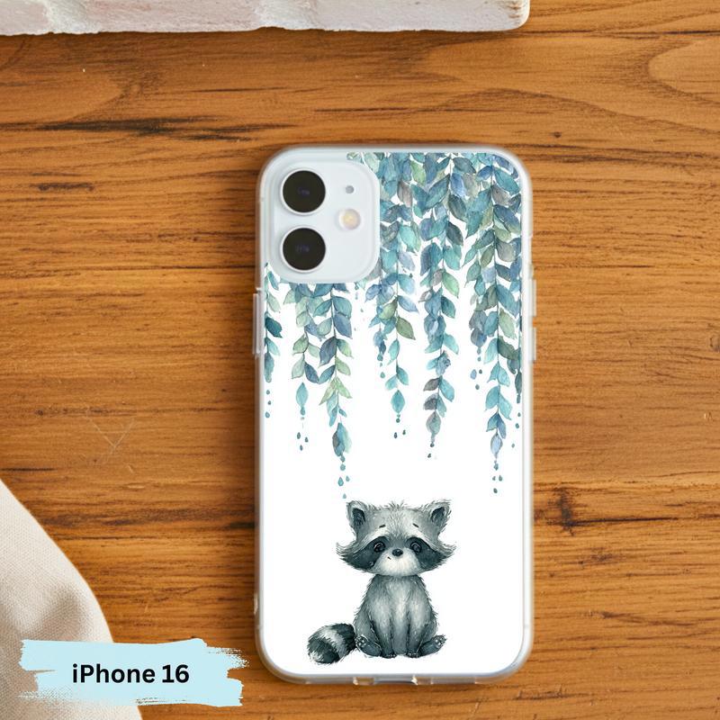 Forest Rain Baby Raccoon Phone Case IPhone