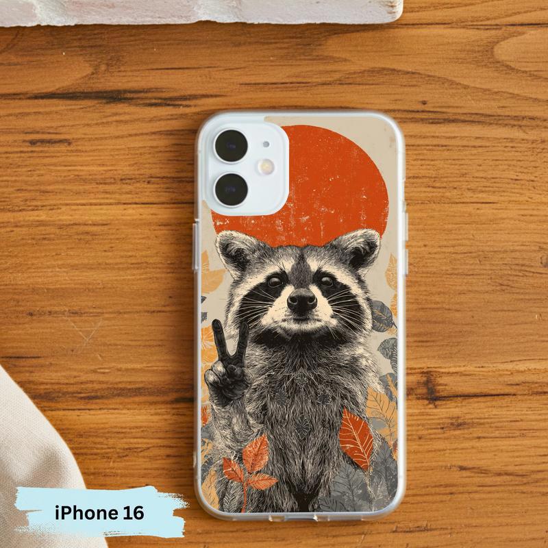 Hippy Roadside Raccoon Vintage Southern Raccoon Phone Case IPhone