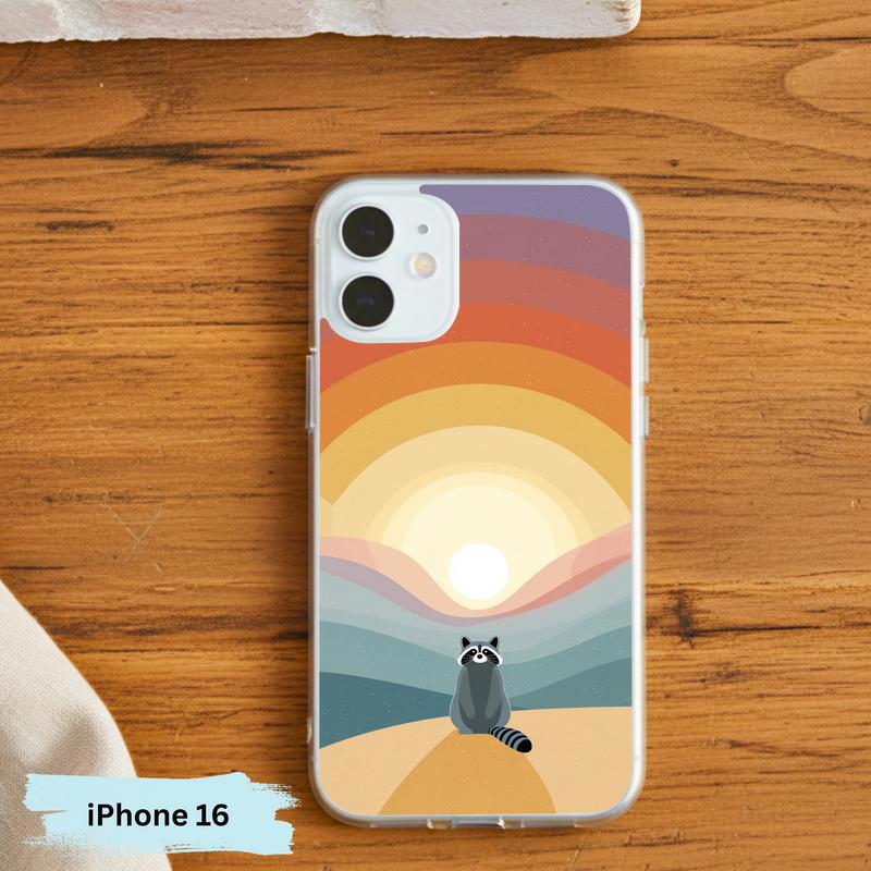 Pastel Rainbow Raccoon With Dreamscape Phone Case IPhone Pastel Rainbow Raccoon With Dreamscape Phone Case IPhone