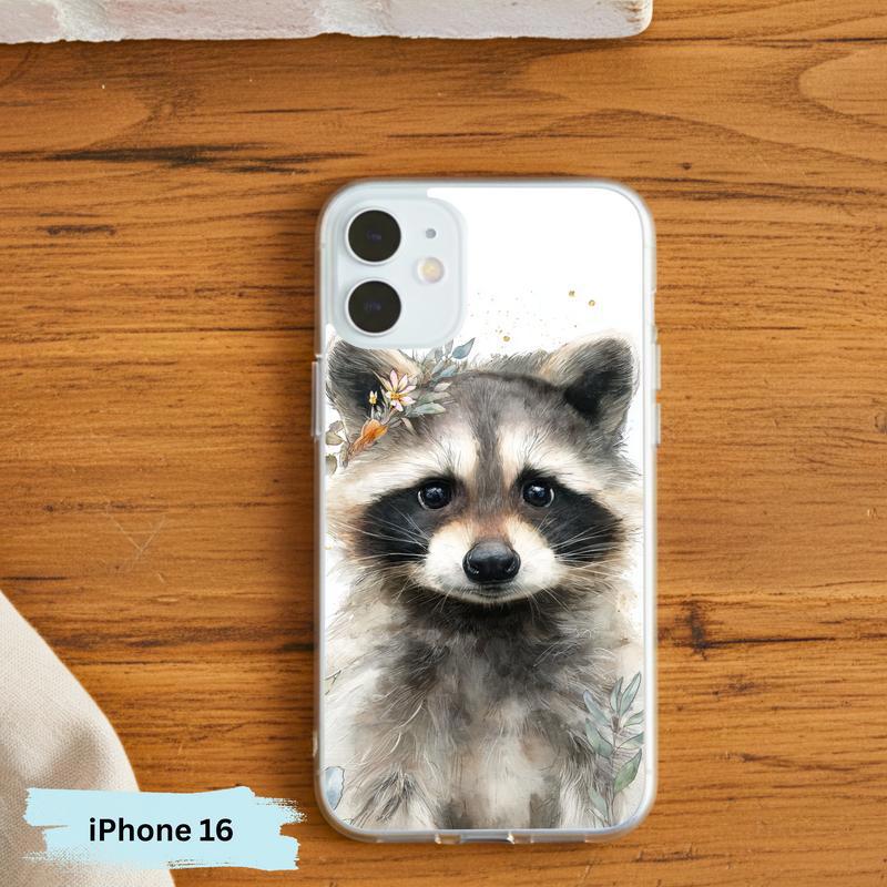 Watercolor Gentle Baby Raccoon Phone Case IPhone
