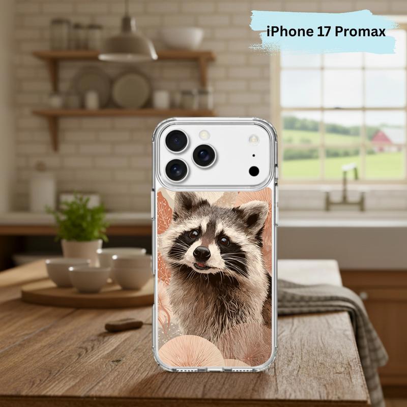 Kawaii Meme Raccoon Boho Bloom Portrait Phone Case IPhone