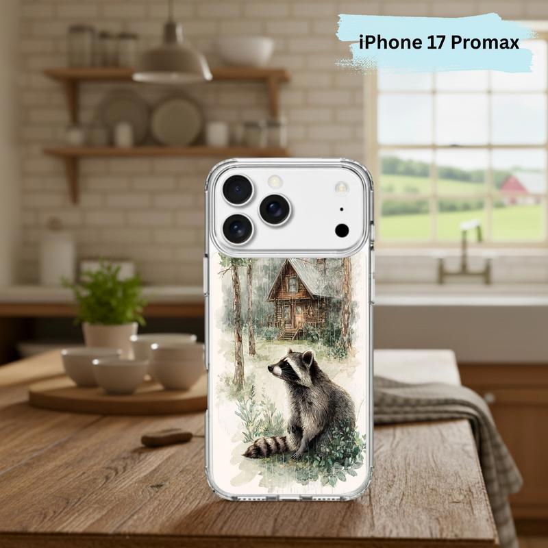 Vintage Rainbow Rainy Day Raccoon Mood Phone Case IPhone