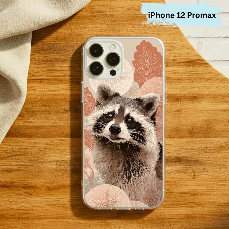 Kawaii Meme Raccoon Boho Bloom Portrait Phone Case IPhone