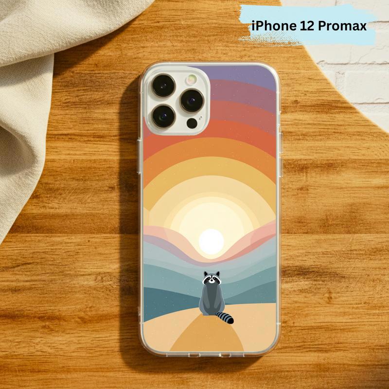 Pastel Rainbow Raccoon With Dreamscape Phone Case IPhone Pastel Rainbow Raccoon With Dreamscape Phone Case IPhone