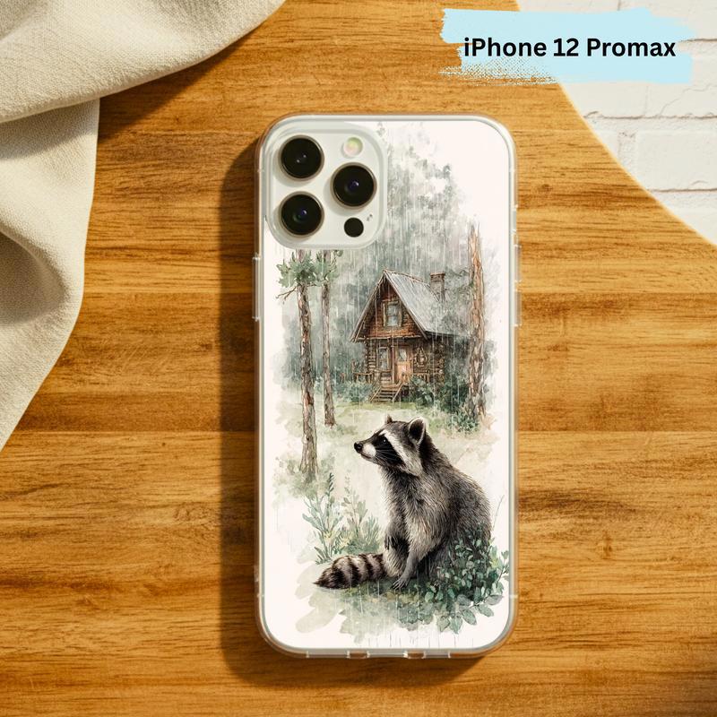 Vintage Rainbow Rainy Day Raccoon Mood Phone Case IPhone