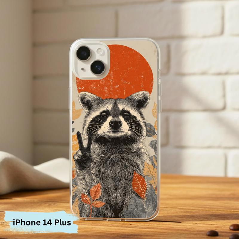 Hippy Roadside Raccoon Vintage Southern Raccoon Phone Case IPhone