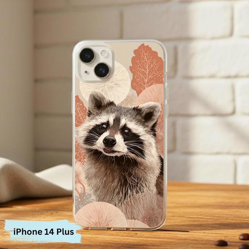 Kawaii Meme Raccoon Boho Bloom Portrait Phone Case IPhone