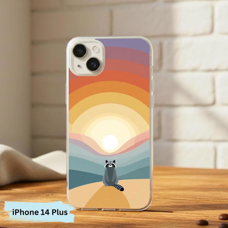 Pastel Rainbow Raccoon With Dreamscape Phone Case IPhone Pastel Rainbow Raccoon With Dreamscape Phone Case IPhone