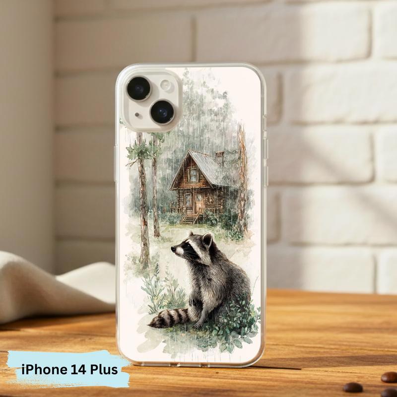 Vintage Rainbow Rainy Day Raccoon Mood Phone Case IPhone