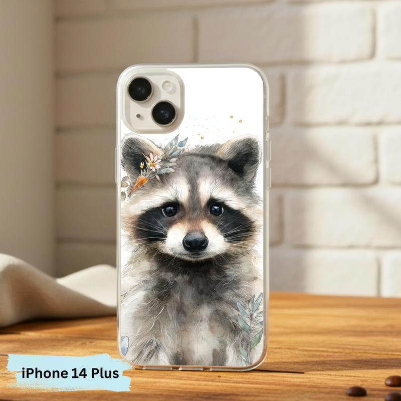 Watercolor Gentle Baby Raccoon Phone Case IPhone