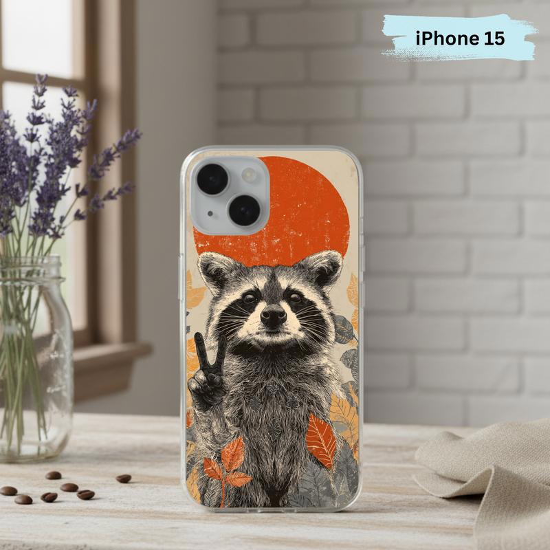 Hippy Roadside Raccoon Vintage Southern Raccoon Phone Case IPhone