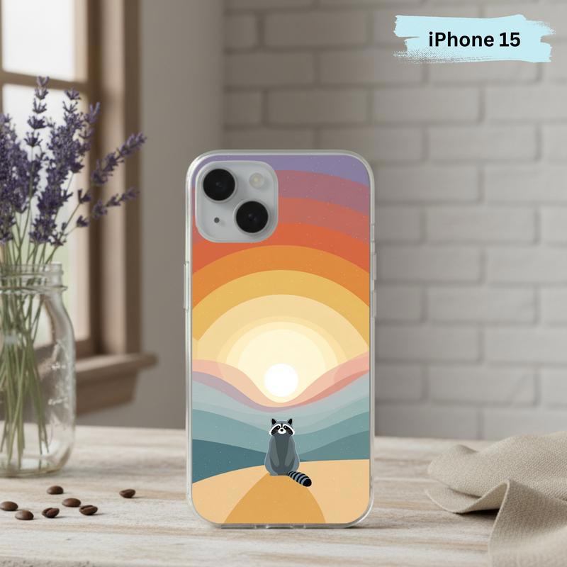 Pastel Rainbow Raccoon With Dreamscape Phone Case IPhone Pastel Rainbow Raccoon With Dreamscape Phone Case IPhone