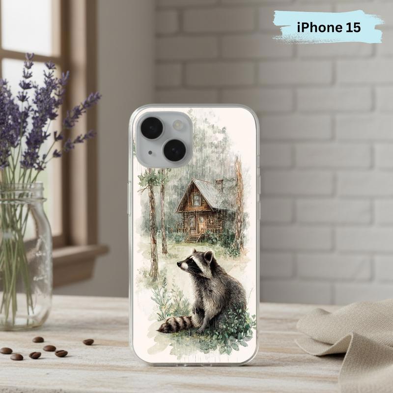 Vintage Rainbow Rainy Day Raccoon Mood Phone Case IPhone