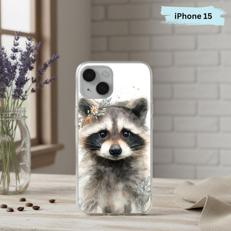 Watercolor Gentle Baby Raccoon Phone Case IPhone
