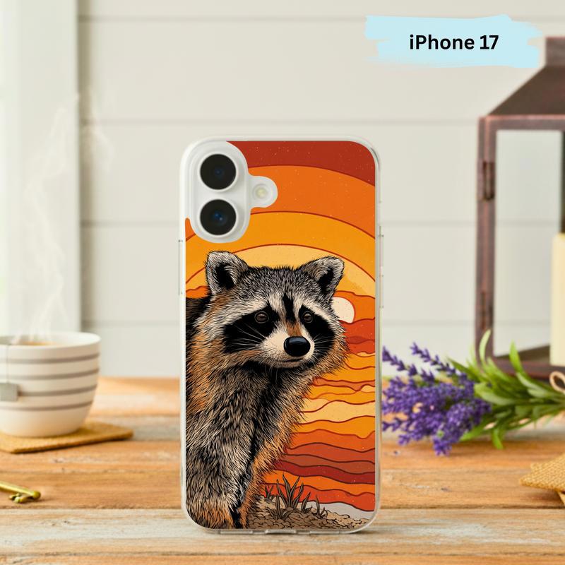 Hippy Groovy Sunset Vintage Southern Raccoon Phone Case IPhone - Raccsy