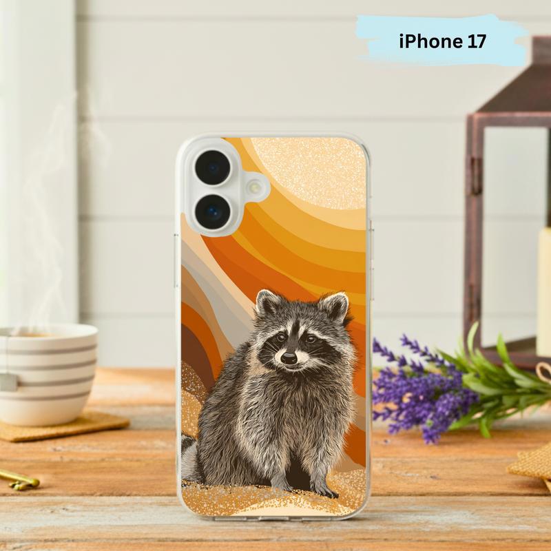 Kawaii Retro Meme Raccoon With Wavy Vibes Only Phone Case IPhone - Raccsy