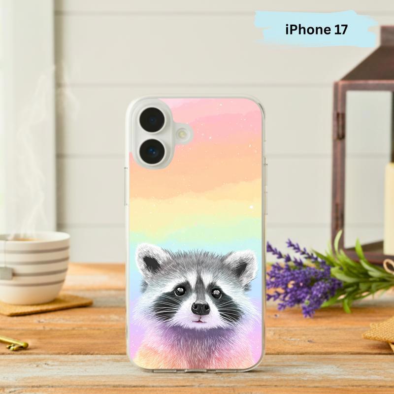 Pastel Rainbow Baby Raccoon Joy – Rainbow Raccoon Phone Case IPhone - Raccsy