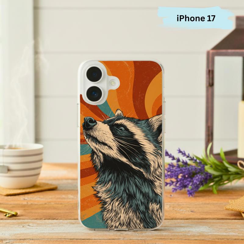 Portrait Of Meme Raccoon Retro Groove Energy Phone Case IPhone - Raccsy