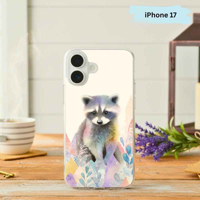 Rainbow Raccoon Pastel Meadow Phone Case IPhone - Raccsy