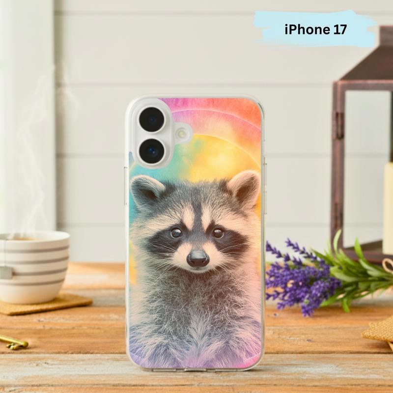 Rainbow Raccoon, Retro Kaleidoscope Raccoon Phone Case IPhone - Raccsy
