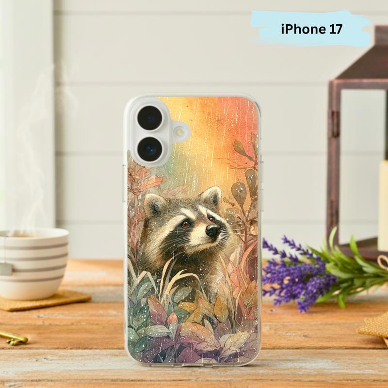 Rainbow Rainy Day Raccoon Gentle Nature Phone Case IPhone - Raccsy