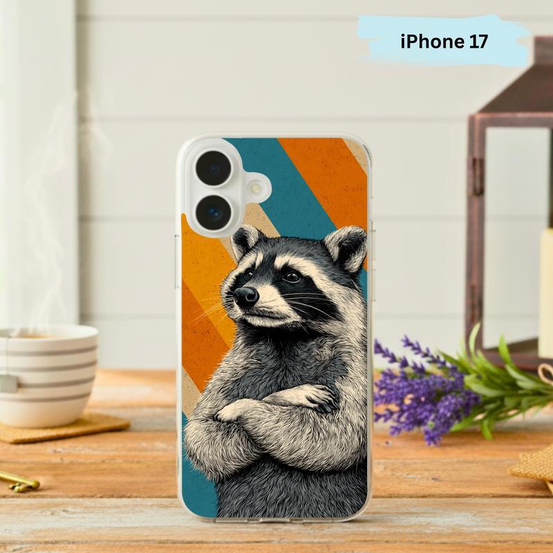 Retro Stripes Meme Raccoon Phone Case IPhone - Raccsy